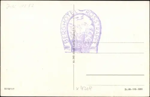 Ak Thale im Harz, Berghotel Roßtrappe, Luftbild