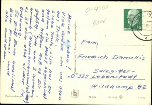 Ak Thale im Harz, Hubertusstraße