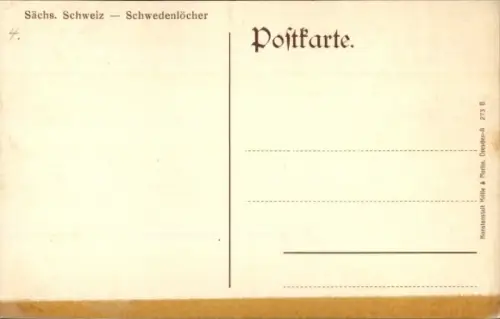 Ak Rathen an der Elbe Sächsische Schweiz, Schwedenlöcher