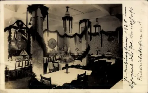 Foto Ak Friedrichshafen am Bodensee, Hindenburg-Feier im Lehrsaal der Polizeibereitschaft, Schmuck