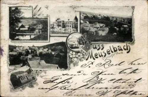 Ak Meuselbach in Thüringen, Vielzahl von Panoramabildern, nmotiv, alte Architektur