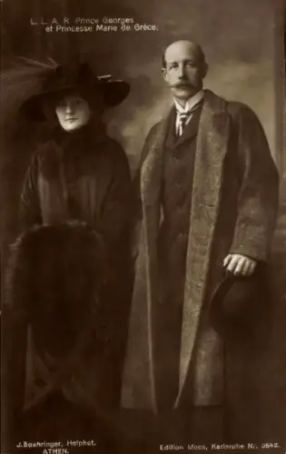 Ak L.L.A.R. Prince Georges et Princesse Marie de Grece, Portrait