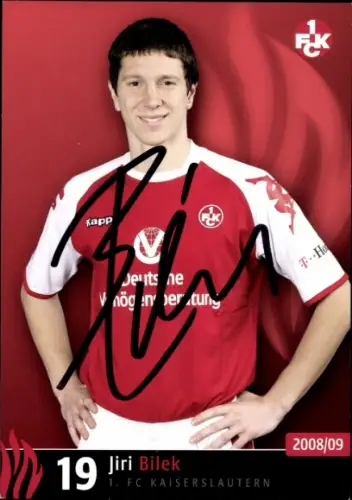 Autogrammkarte Fußballer Jiri Bilek, 1. FC Kaiserslautern, Autogramm