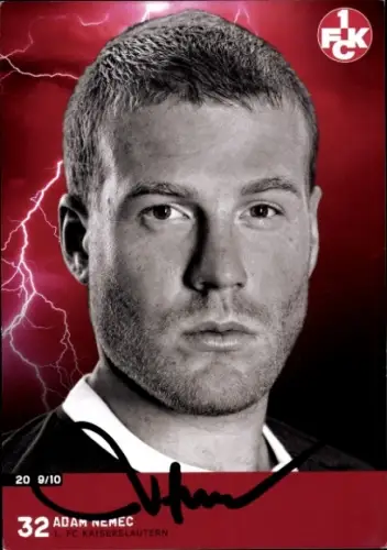 Autogrammkarte Fußballer Adam Nemec, 1. FC Kaiserslautern, Autogramm