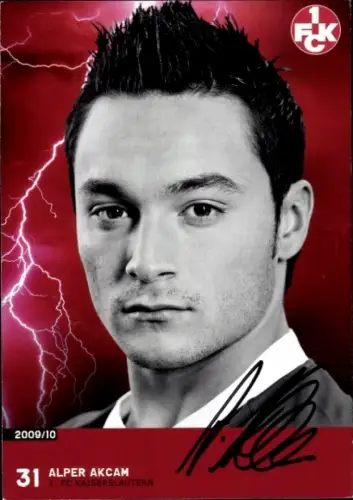 Autogrammkarte Fußballer Alper Akcam, 1. FC Kaiserslautern, Autogramm