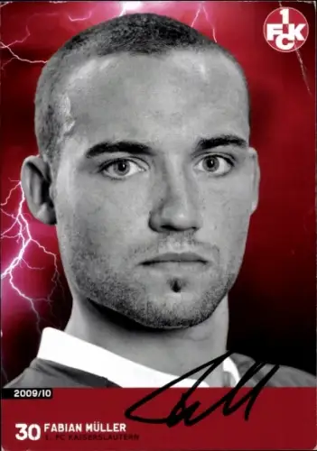 Autogrammkarte Fußballer Fabian Müller, 1. FC Kaiserslautern, Autogramm