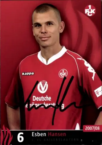Autogrammkarte Fußballer Esben Hansen, 1. FC Kaiserslautern, Autogramm