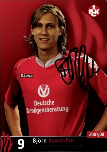 Autogrammkarte Fußballer Björn Runström, 1. FC Kaiserslautern, Autogramm