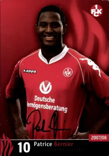 Autogrammkarte Fußballer Patrice Bernier, 1. FC Kaiserslautern, Autogramm