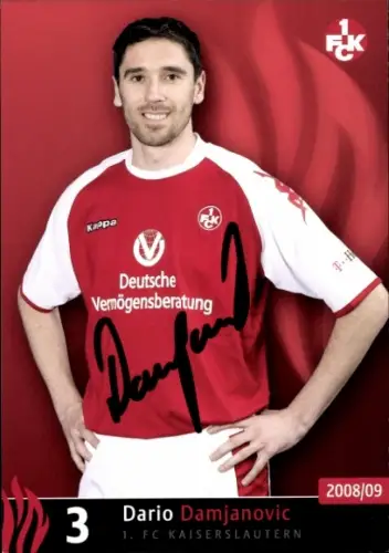 Autogrammkarte Fußballer Dario Damjanovic, 1. FC Kaiserslautern, Autogramm