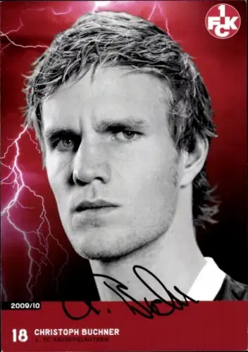 Autogrammkarte Fußballer Christoph Buchner, 1. FC Kaiserslautern, Autogramm