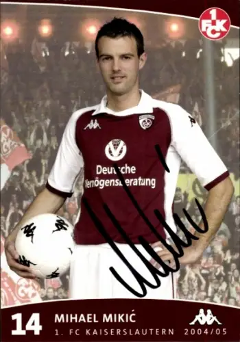 Autogrammkarte Fußballer Mihael Mikic, 1. FC Kaiserslautern, Autogramm