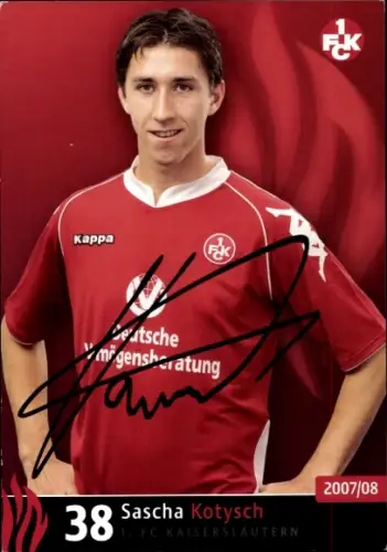 Autogrammkarte Fußballer Sascha Kotysch, 1. FC Kaiserslautern, Autogramm
