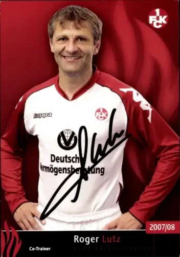 Autogrammkarte Co Trainer Roger Lutz, 1. FC Kaiserslautern, Autogramm