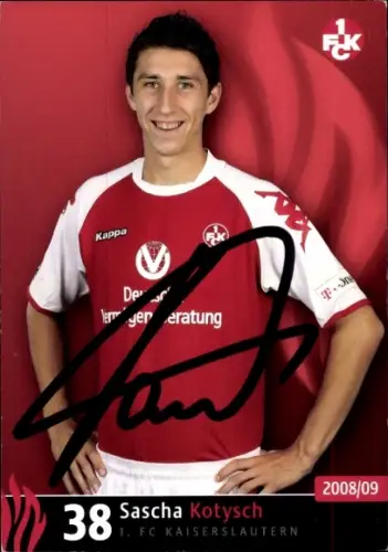 Autogrammkarte Fußballer Sascha Kotysch, 1. FC Kaiserslautern, Autogramm