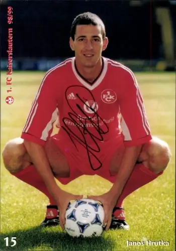 Autogrammkarte Fußballer Janos Hrutka, 1. FC Kaiserslautern, Autogramm