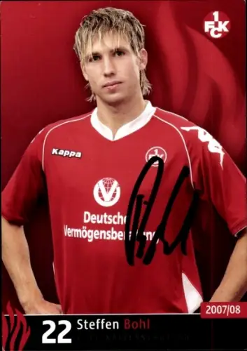 Autogrammkarte Fußballer Steffen Bohl, 1. FC Kaiserslautern, Autogramm