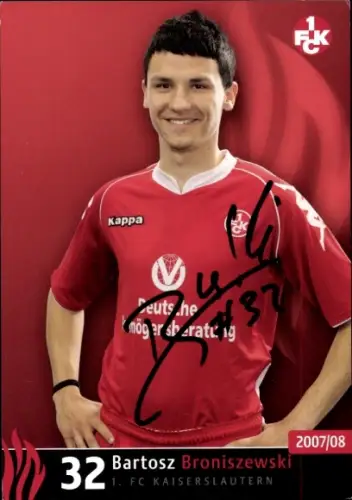 Autogrammkarte Fußballer Bartosz Broniszewski, 1. FC Kaiserslautern, Autogramm