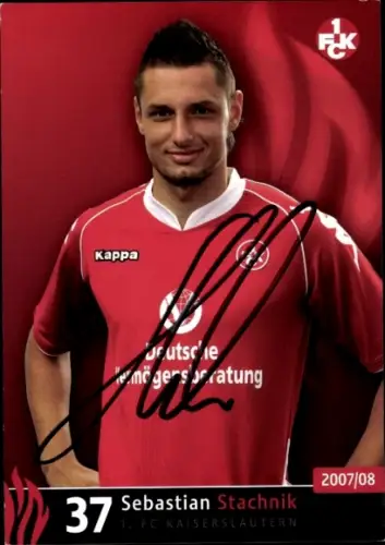 Autogrammkarte Fußballer Sebastian Stachnik, 1. FC Kaiserslautern, Autogramm