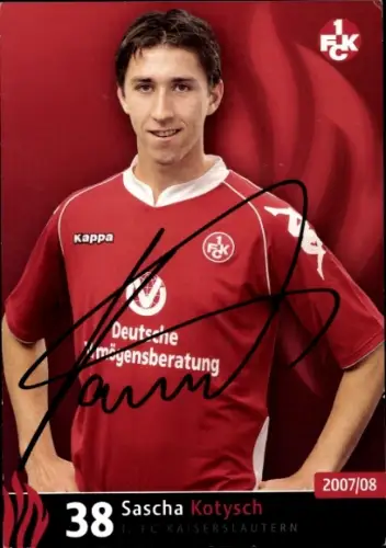 Autogrammkarte Fußballer Sascha Kotysch, 1. FC Kaiserslautern, Autogramm