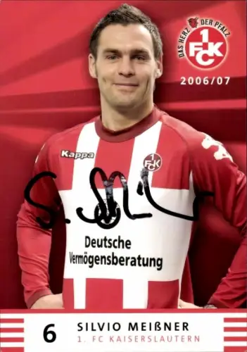 Autogrammkarte Fußballer Silvio Meißner, 1. FC Kaiserslautern, Autogramm