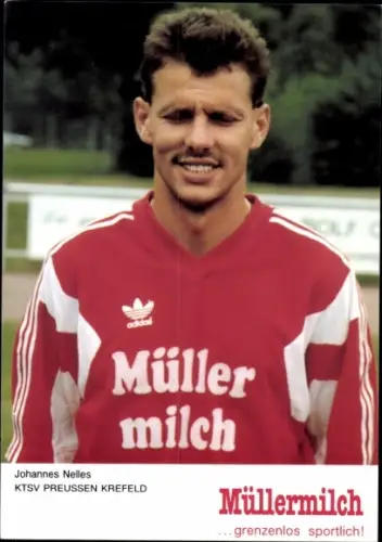 Autogrammkarte Fußballer Johannes Nelles, Preussen Krefeld, Autogramm