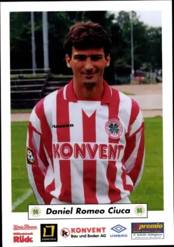 Autogrammkarte Fußballer Daniel Romeo Ciuca, Rot-Weiß Oberhausen, Autogramm