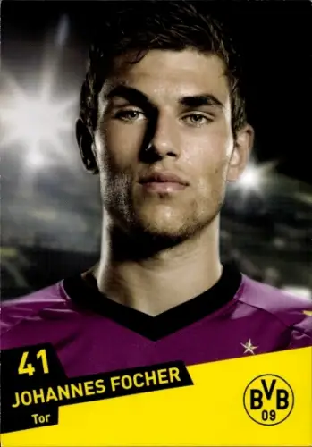 Autogrammkarte BVB 09, Johannes Fochner, Tor, Portrait, Autogramm