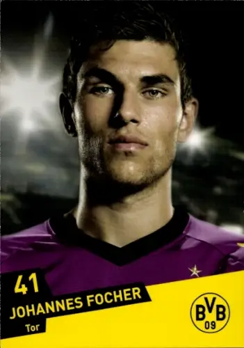 Autogrammkarte BVB 09, Johannes Fochner, Tor, Portrait, Autogramm