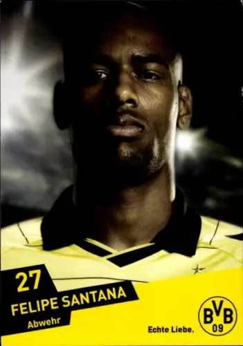 Autogrammkarte Fußballer Felipe Santana, Borussia Dortmund / BVB 09, Autogramm