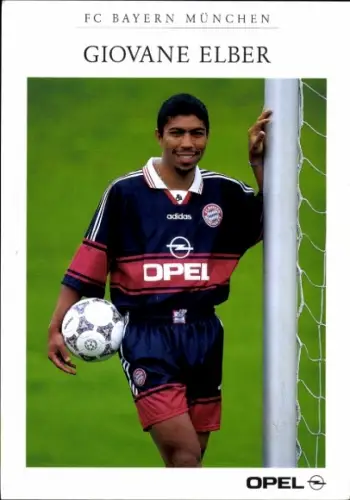 Autogrammkarte Fußballer Giovane Elber, FC Bayern München, Autogramm