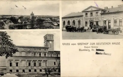 Ak Blumberg Ahrensfelde bei Berlin, Gasthof zum Deutschen Hause, Inh. August Genzow, Panorama