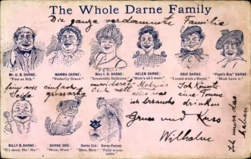 Ak The Whole Darne Family, Portraits