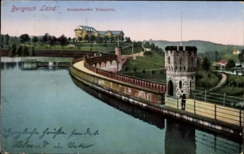 Ak Remscheid im Bergischen Land, Bergisch Land, Remscheider Talsperre, Wasser, Brücke, Turm