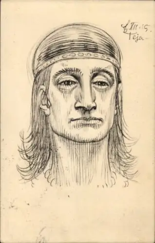 Künstler Ak Fidus, Teja-Porträt