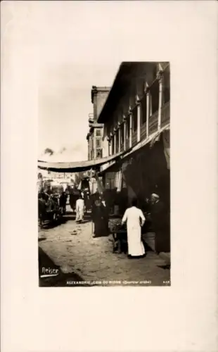 Ak Alexandria Ägypten, Straßenleben, Geschäfte