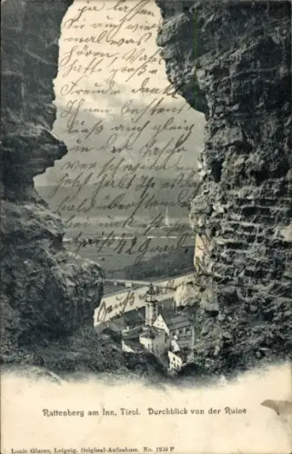Ak Rattenberg am Inn Tirol,  Durchblick von der Ruine, Landschaft, 