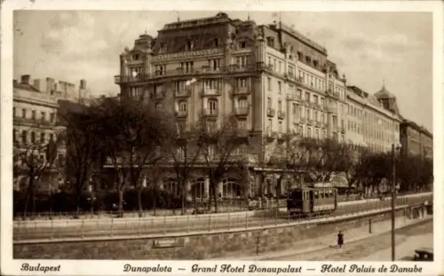 Ak Budapest Ungarn,  Dunapalota, Grand Hotel Donaupalast, Hotel Palais de Danube