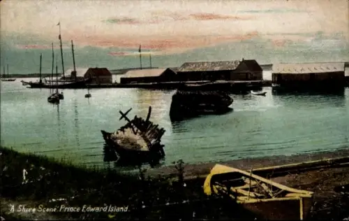Ak Point Prim Prince Edward Island Kanada, Küstenlandschaft, Boote, Gebäude, Prince Edward Island