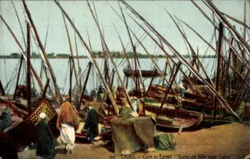 Ak Cairo Kairo Ägypten, Boote am Nil