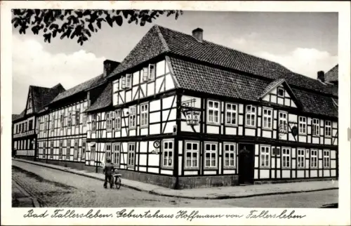 Ak Fallersleben Wolfsburg in Niedersachsen, Geburtshaus Hoffmann von Fallersleben, Totalansicht