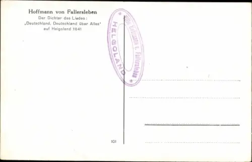 Ak Schriftsteller Hoffmann von Fallersleben, Portrait