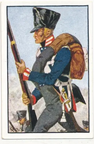 Sammelbild Deutsche Uniformen, Deutsche Freiheitskriege Serie 1 Bild 4, Regt. Kgl. Garde zu Fuß