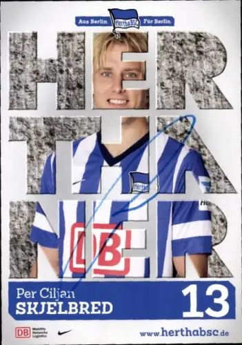 Autogrammkarte Fußballer Per Ciljan Skjelbred, Hertha BSC, Autogramm