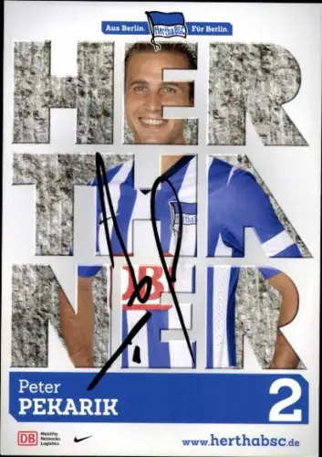 Autogrammkarte Fußballer Peter Pekarik, Hertha BSC, Autogramm