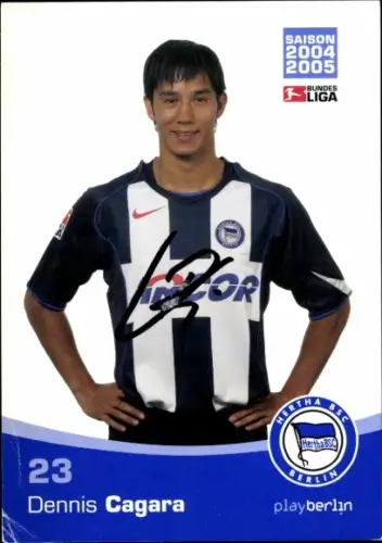 Autogrammkarte Fußballer Dennis Cagara, Hertha BSC, Autogramm