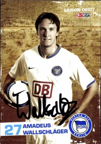 Autogrammkarte Fußballer Amadeus Wallschläger, Hertha BSC, Autogramm
