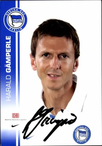 Autogrammkarte Co Trainer Harald Gämperle, Hertha BSC, Autogramm