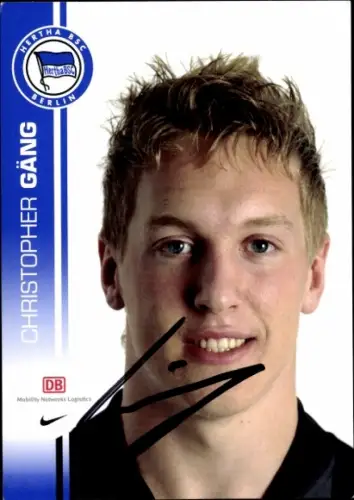 Autogrammkarte Fußballer Christopher Gäng, Hertha BSC, Autogramm