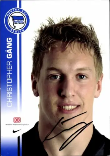 Autogrammkarte Fußballer Christopher Gäng, Hertha BSC, Autogramm